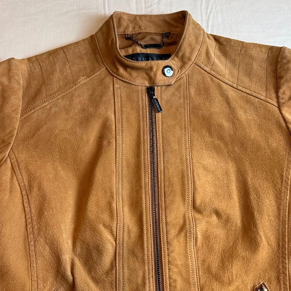 Bernardo Tan Suede Leather Jacket - Picture 3 of 16
